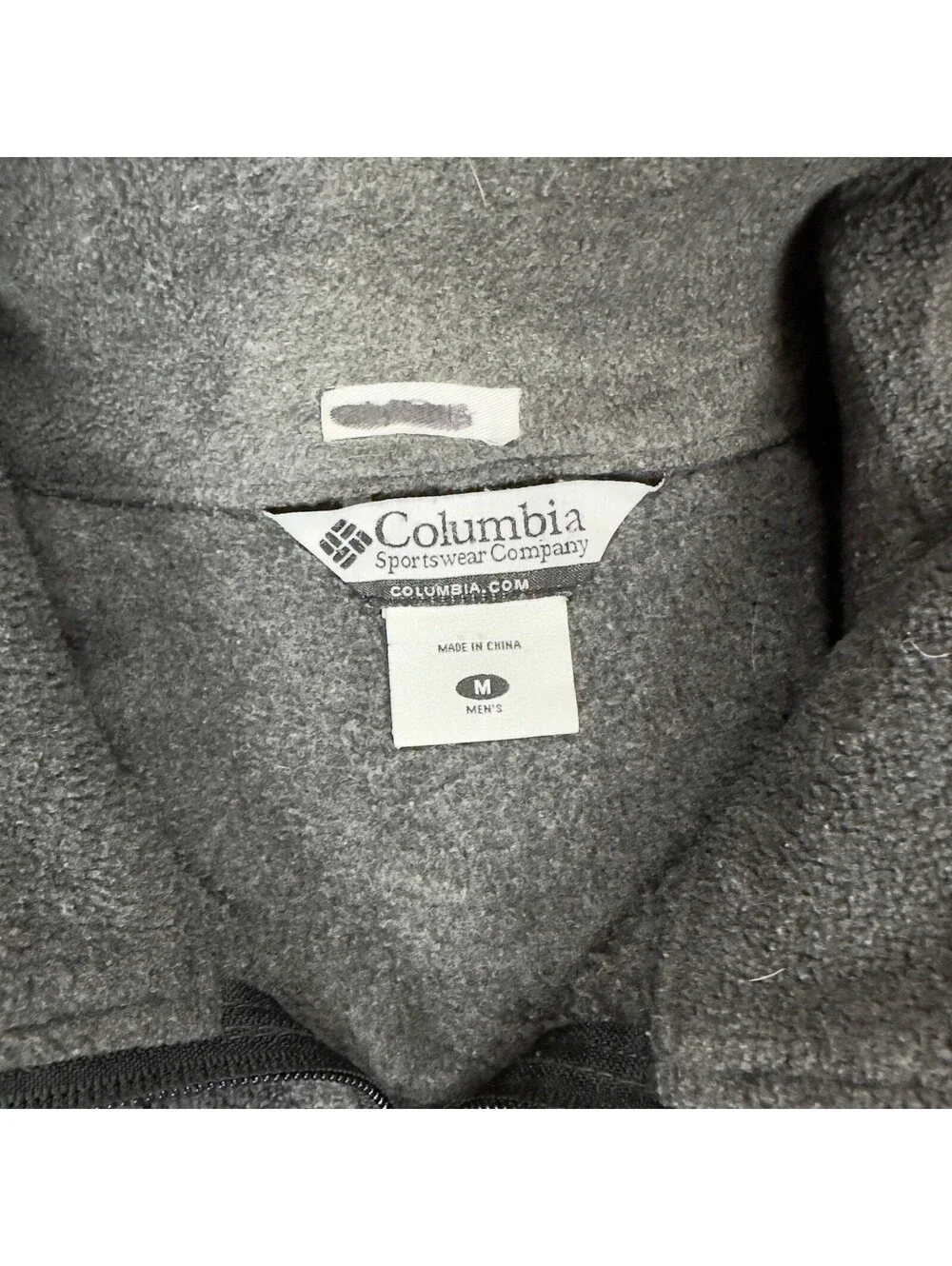Columbia Mens Fleece Vest Charcoal Gray Full Zip Medium